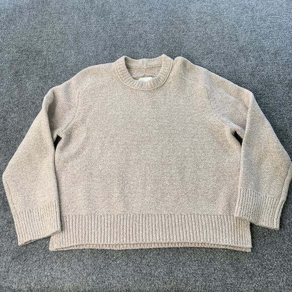 Abercrombie & Fitch Sweater Women’s Medium Beige Knitted Crewneck Long Sleeve - Picture 1 of 12